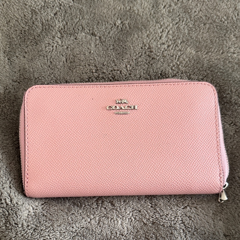 Coach Light Pink Zip-Around Wallet